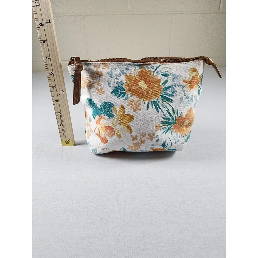 Mary & Martha‎ Floral Makeup Pouch Women Canvas Cosmetic Bag Religious Christian